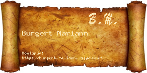 Burgert Mariann névjegykártya